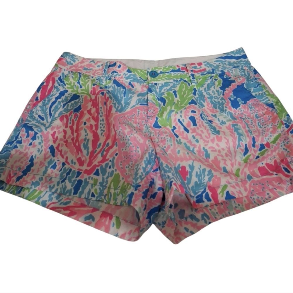 Lilly Pulitzer Callahan Shorts Size 14 Lets Cha Cha Coral Print